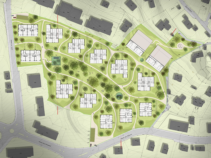 Un morceau de ville à la Tour de Peilz